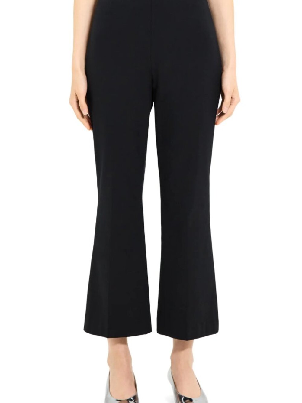 Theory Tailored Crop Flare Pants Black Size 2
